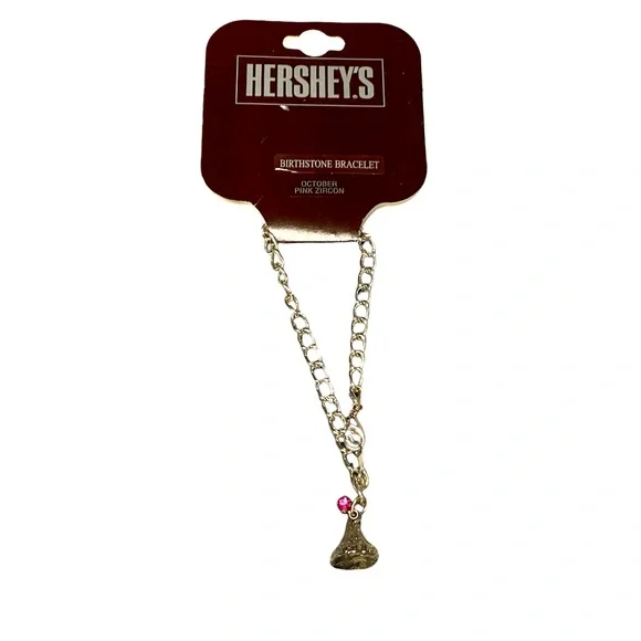 NWT Girl’s Hershey’s Birthstone Bracelet October Pink Zircon - Picture 2 of 4